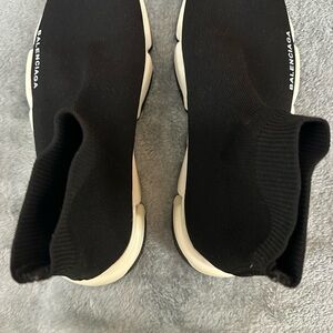 Balenciaga Black and White Athletic Sock Shoes Size 9
